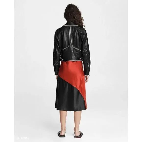 Rag & Bone Cruella Leather Moto Jacket 100% Lamb Leather Disney $1295 Size Small